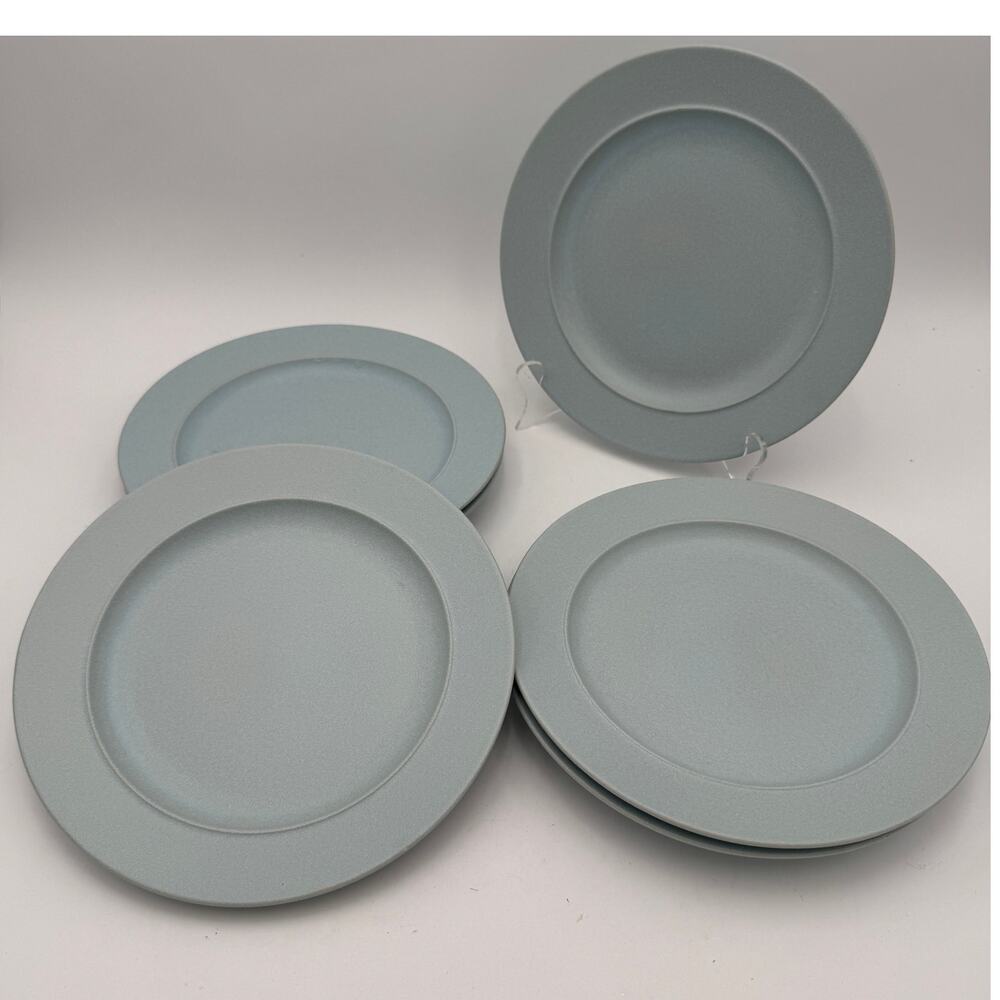 Pottery Barn Salad Plates Astoria 9.25" Textured Robins Egg Blue Set of 6